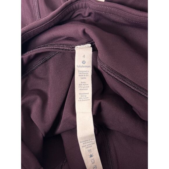 Lululemon Leggings 4 Womens Fast Free Tight Crop Burgundy Red - Picture 7 of 7